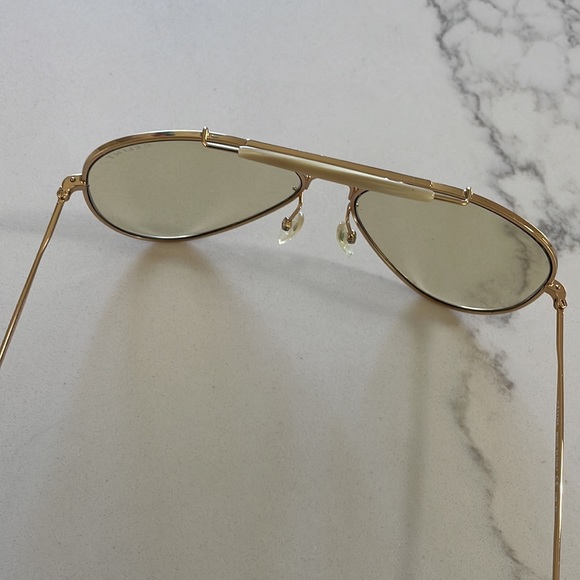 Celine Aviator sunglasses clear with white and gold tones - Picture 7 of 8
